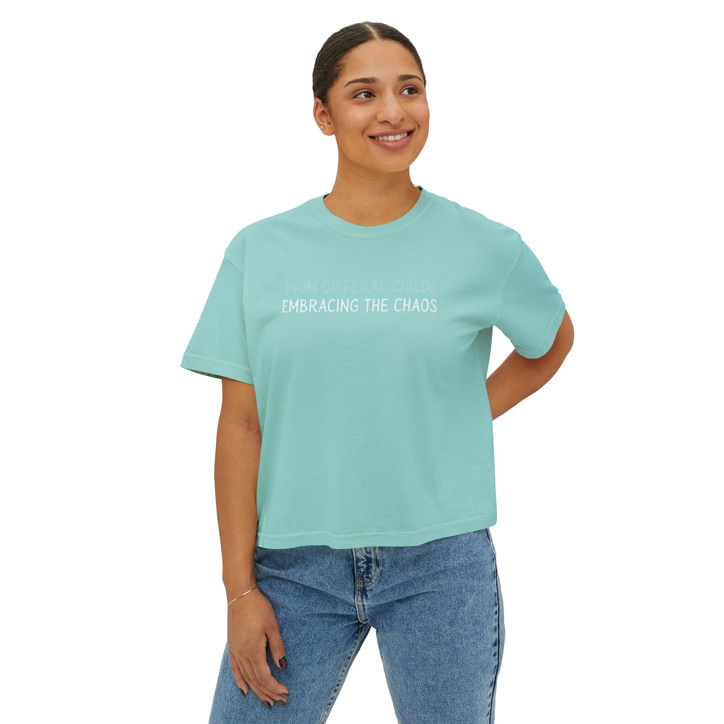 Mom Of Feral Child Women's Slightly Cropped Top
