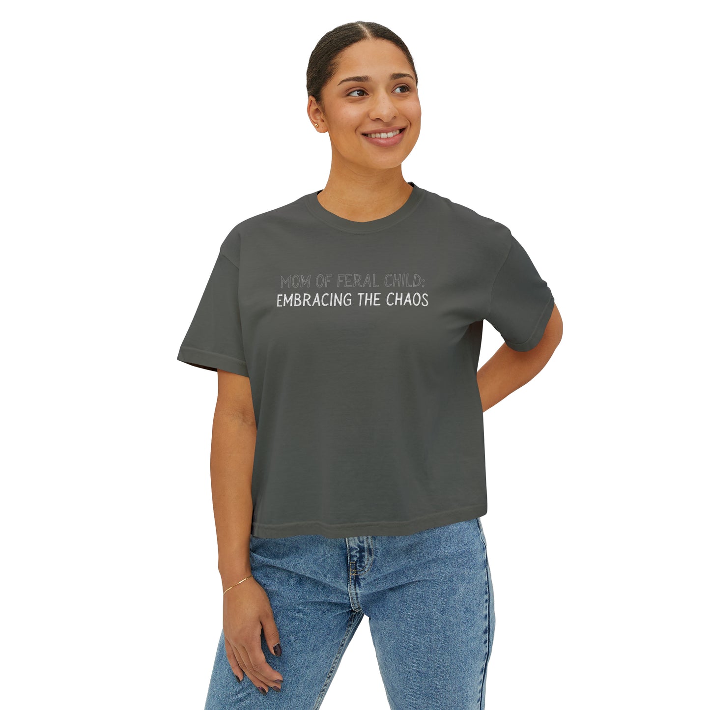 Mom Of Feral Child Women's Slightly Cropped Top